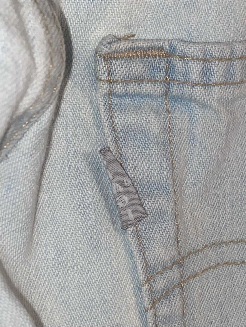LEVIS BIG JEAN VINTAGE HUSKY 32 Unisex BLEACHED SILVER TAB - Picture 3 of 8